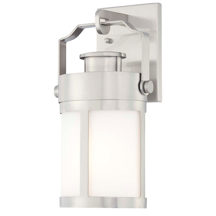 Minka Lavery Vista Delmar 1-Light Wall Lamp | Contemporary Brushed Stainless Steel Outdoor Lantern | Entryway & Patio | Model 72191-144