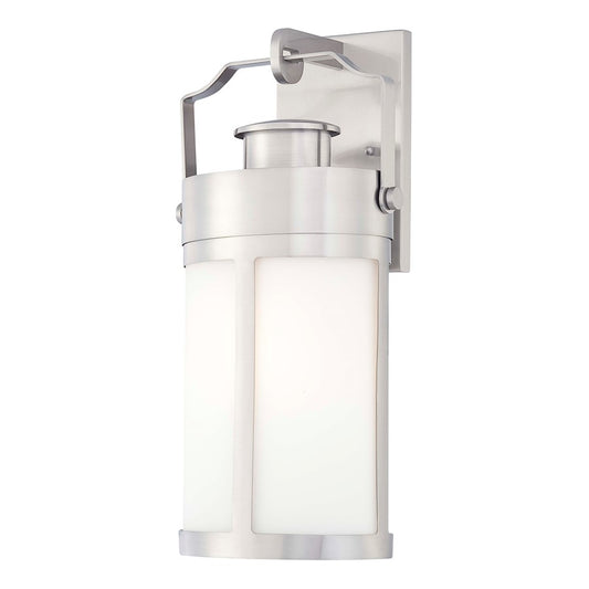 Minka Lavery Vista Delmar 1-Light Wall Lamp | Contemporary Brushed Stainless Steel Outdoor Lantern | Entryway & Patio | Model 72192-144