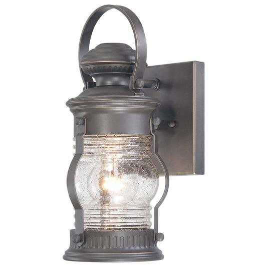 Minka Lavery Lynnfield 1-Light Wall Mount | Traditional Oil Rubbed Bronze and Gold Outdoor Lantern | Garage & Entryway | Model 72231-143C