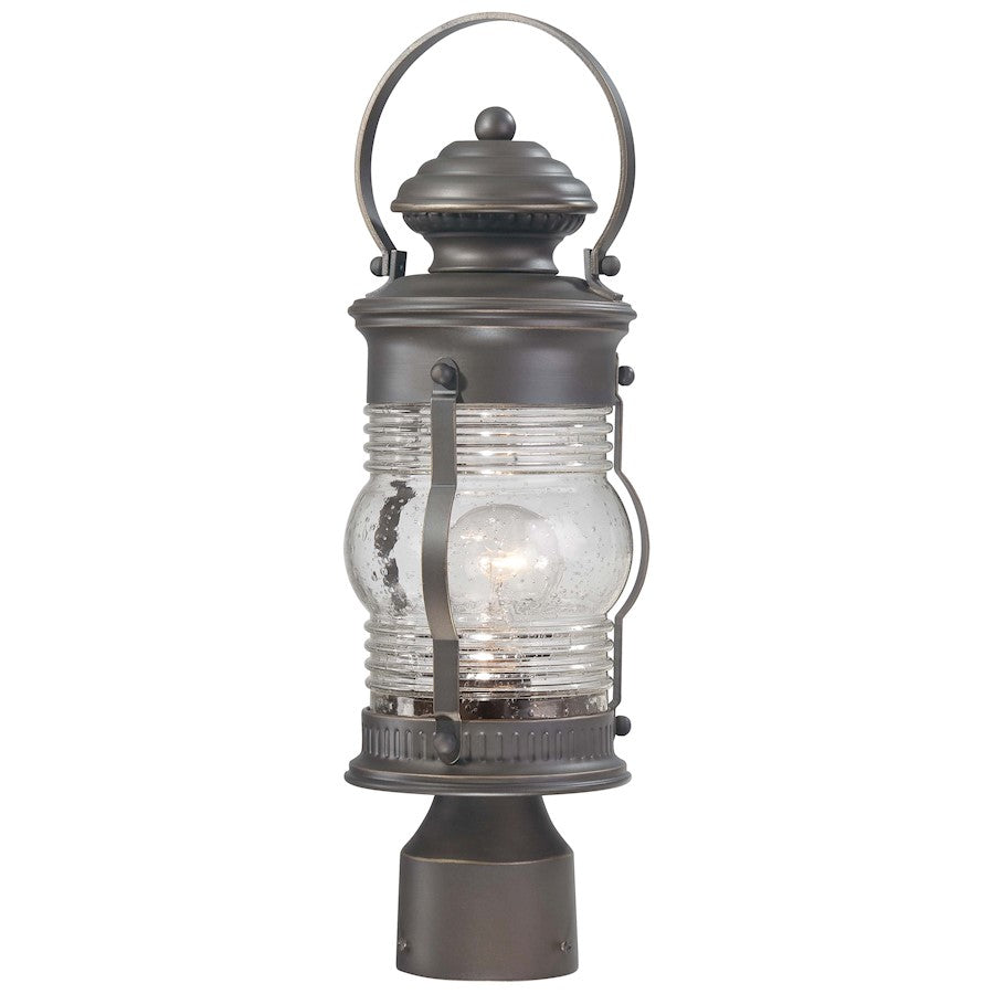 Minka Lavery Lynnfield 1-Light Post Mount | Traditional Oil Rubbed Bronze and Gold Finish | Outdoor Pathway & Garden | Model 72236-143C