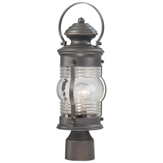 Minka Lavery Lynnfield 1-Light Post Mount | Traditional Oil Rubbed Bronze and Gold Finish | Outdoor Pathway & Garden | Model 72236-143C