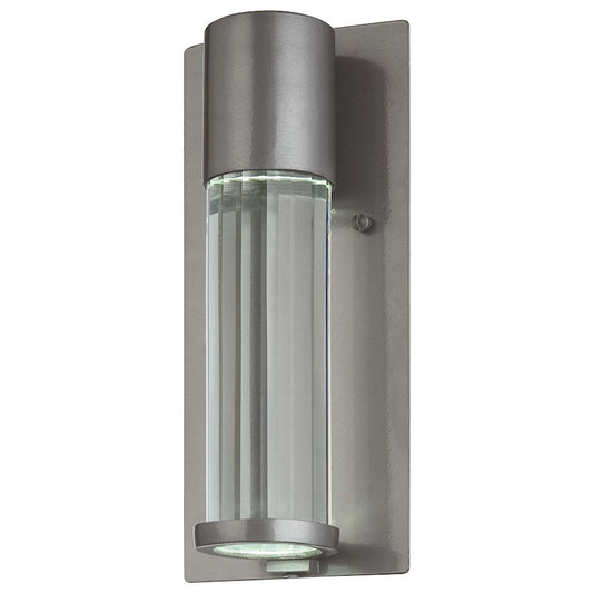 Minka Lavery Soare 11in 1-Light Wall Sconce | Contemporary Silver Finish | Outdoor Entryway & Patio | 5 x 4 x 11 in | Model 72321-247