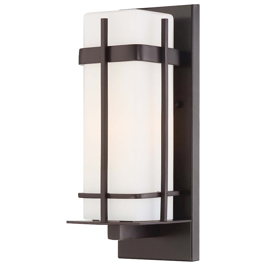 Minka Lavery Sterling Heights 1-Light Wall Mount | Transitional Dorian Bronze and Etched Opal Glass | Outdoor Entryway & | Model 72352-615B-PL