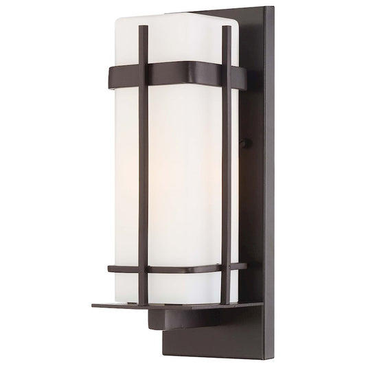 Minka Lavery Sterling Heights 1-Light Wall Mount | Transitional Dorian Bronze and Etched Opal Glass | Outdoor Entryway & | Model 72352-615B-PL