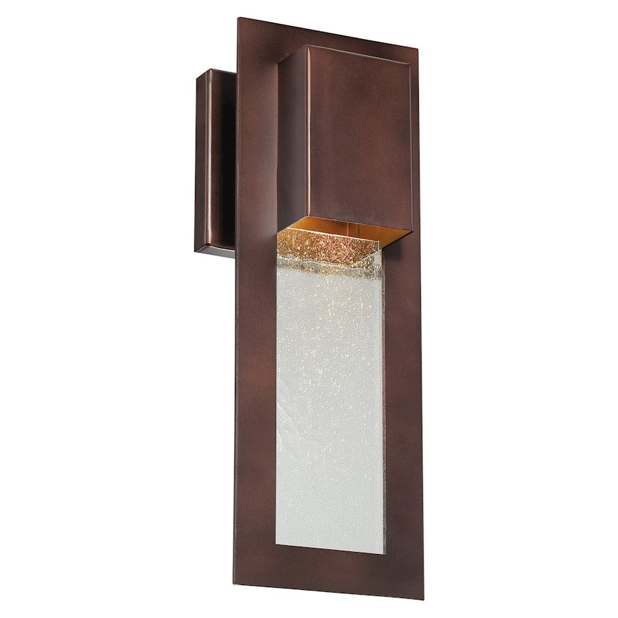 Minka Lavery Westgate 13in 1-Light Wall Sconce | Industrial Sand Coal Aluminum and Seedy Glass | Outdoor Covered Patio & Entryway | Model 72381-66-L