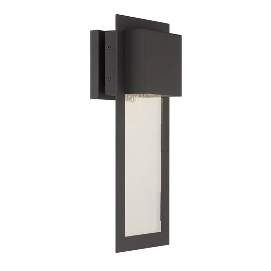 Minka Lavery Westgate 15.75in 1-Light Wall Sconce | Transitional Sand Coal Aluminum and Seedy Glass | Outdoor Wet Location & | Model 72382-66-L