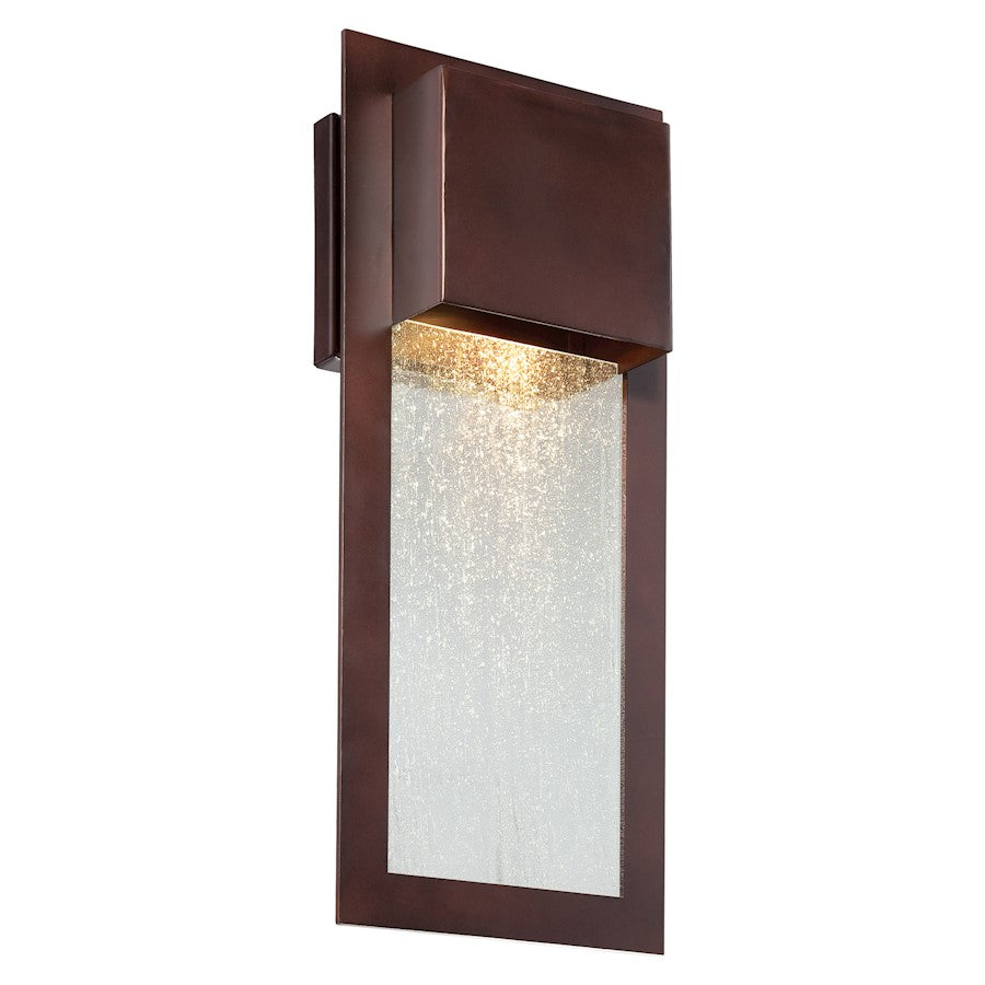 Minka Lavery Westgate 15.75in 1-Light Wall Sconce | Transitional Sand Coal Aluminum and Seedy Glass | Outdoor Wet Location & | Model 72382-66-L