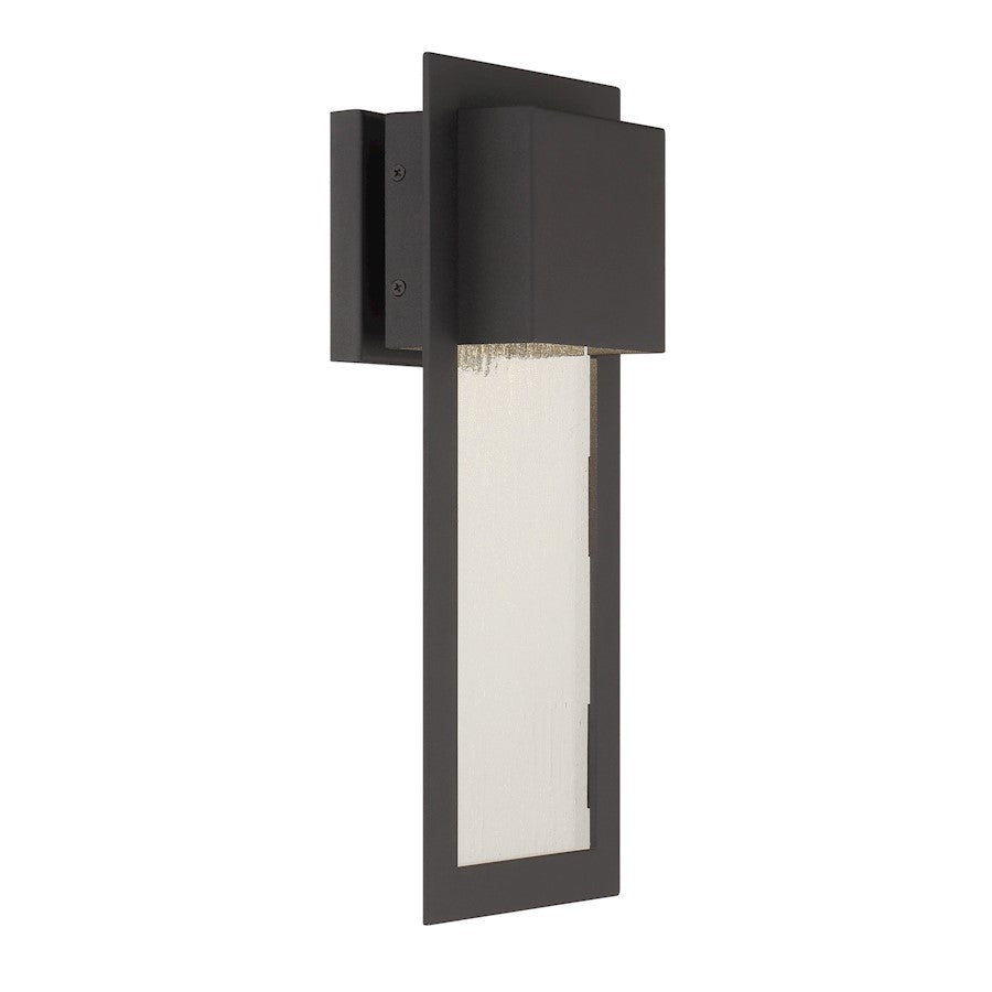 Minka Lavery Westgate 15.75in 1-Light Wall Sconce | Transitional Sand Coal Aluminum and Seedy Glass | Outdoor Wet Location & | Model 72382-66-L