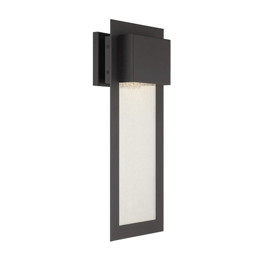 Minka Lavery Westgate 20in 1-Light Wall Sconce | Industrial Sand Coal Aluminum and Seedy Glass | Covered Patio & Entryway | Model 72383-66-L