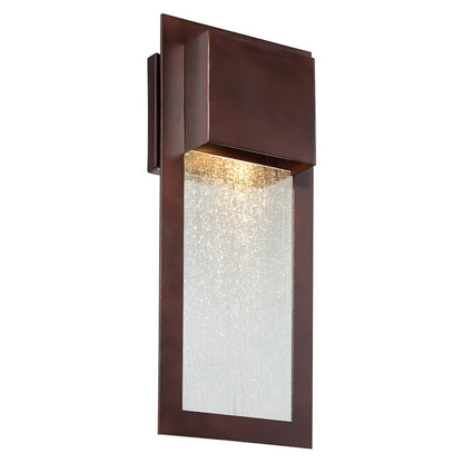 Minka Lavery Westgate 20in 1-Light Wall Sconce | Industrial Sand Coal Aluminum and Seedy Glass | Covered Patio & Entryway | Model 72383-66-L