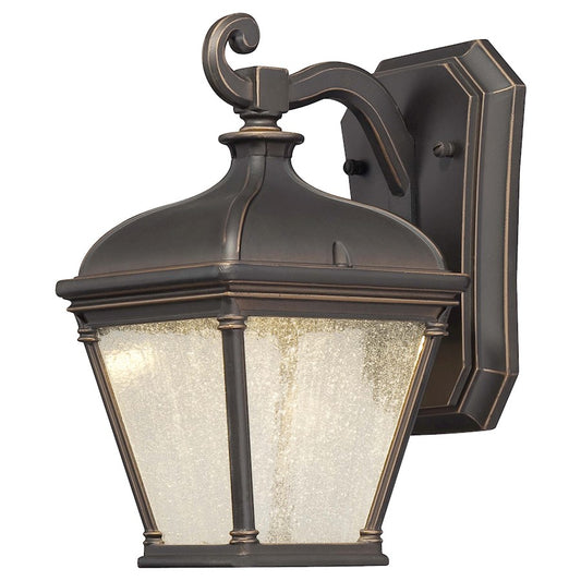 Minka Lavery Lauriston Manor 1-Light LED Wall Sconce | Traditional Oil Rubbed Bronze and Clear Seeded Glass | Outdoor Entryway & | Model 72391-143C