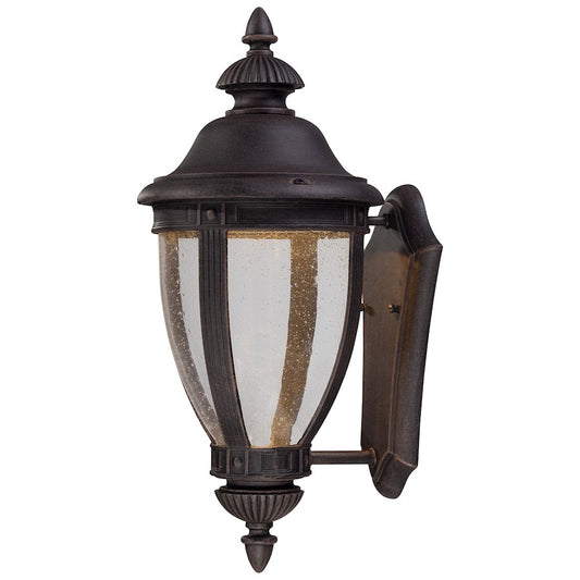 Minka Lavery Wynterfield 1-Light LED Wall Sconce | Traditional Burnt Rust Metal | Covered Patio & Entryway | 8 x 10 x 19 in | Model 72412-51A-L