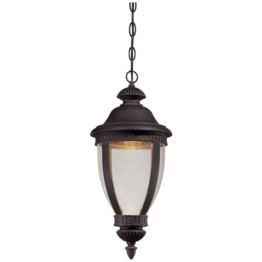 Minka Lavery Wynterfield 1-Light LED Chain Hung Lantern | Traditional Burnt Rust Outdoor Pendant | Covered Patio & Entryway | Model 72414-51A-L