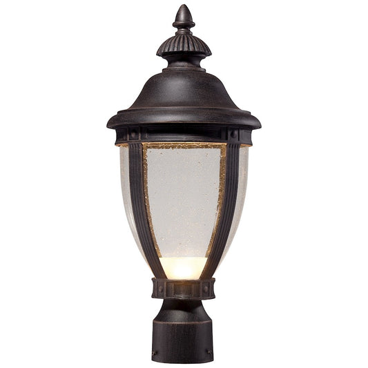Minka Lavery Wynterfield 1-Light LED Post Light | Traditional Burnt Rust Metal | Driveway & Garden Path | 8 x 19 in | Model 72416-51A-L