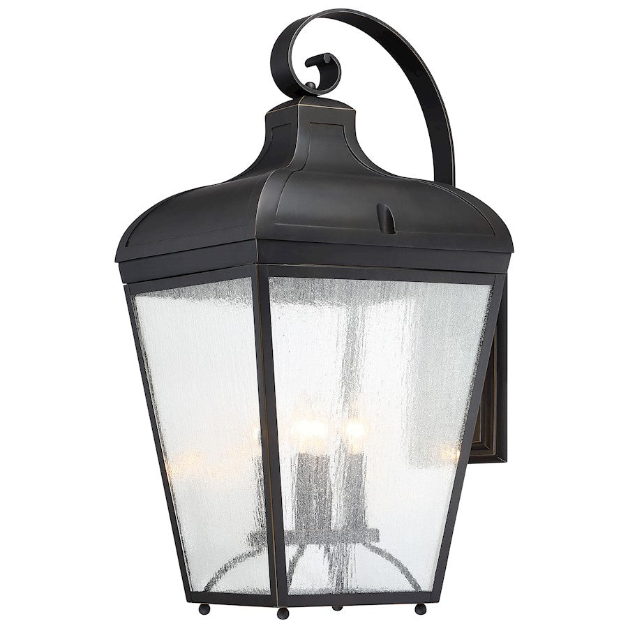Minka Lavery Marquee 29in 2-Light Outdoor Wall Sconce | Oil Rubbed Bronze Aluminum and Clear Seedy Glass | Covered Patio & | Model 72487-143C