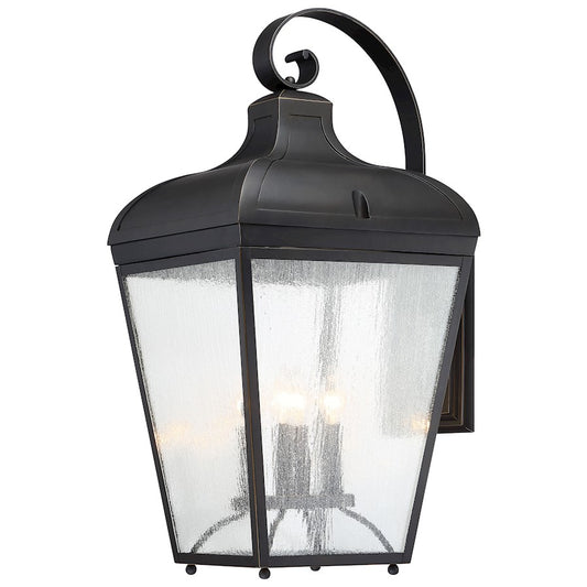 Minka Lavery Marquee 29in 2-Light Outdoor Wall Sconce | Oil Rubbed Bronze Aluminum and Clear Seedy Glass | Covered Patio & | Model 72487-143C