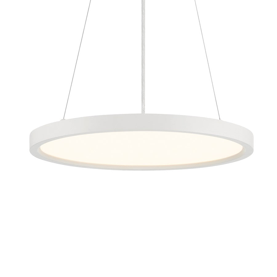 Minka Lavery 15in 1-Light LED Pendant | Modern White Aluminum and Acrylic | Kitchen Island & Dining Room | 15 x 15 x 1 in | Model 725-44-L