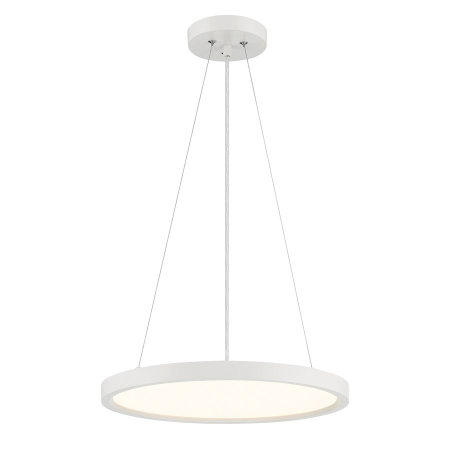 Minka Lavery 15in 1-Light LED Pendant | Modern White Aluminum and Acrylic | Kitchen Island & Dining Room | 15 x 15 x 1 in | Model 725-44-L