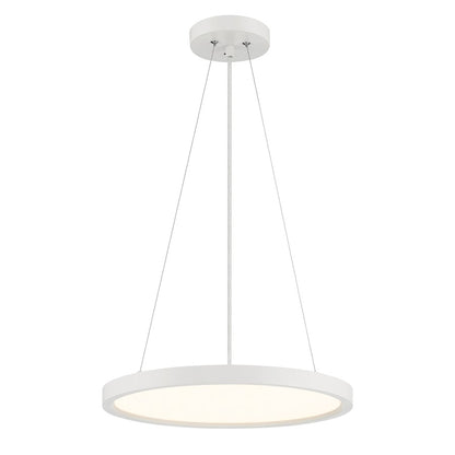 Minka Lavery 15in 1-Light LED Pendant | Modern White Aluminum and Acrylic | Kitchen Island & Dining Room | 15 x 15 x 1 in | Model 725-44-L