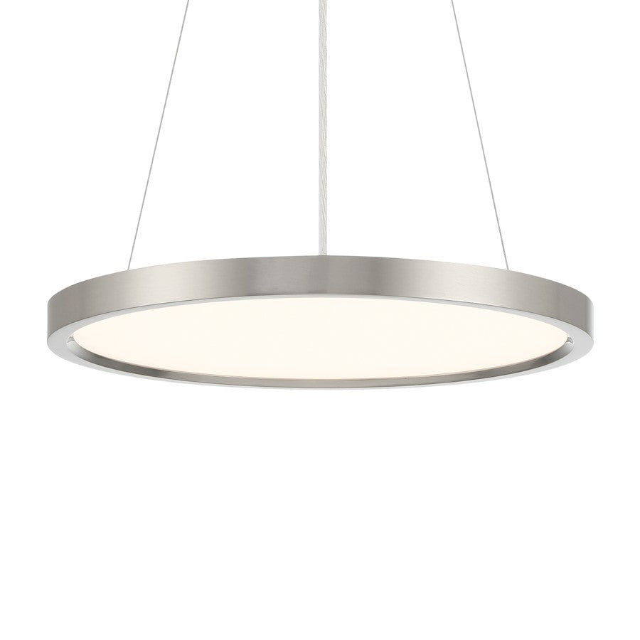 Minka Lavery 15in 1-Light LED Pendant | Brushed Nickel Aluminum and Acrylic | Kitchen Island & Dining Room | 15 x 1.5 in | Model 725-84-L