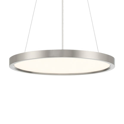 Minka Lavery 15in 1-Light LED Pendant | Brushed Nickel Aluminum and Acrylic | Kitchen Island & Dining Room | 15 x 1.5 in | Model 725-84-L
