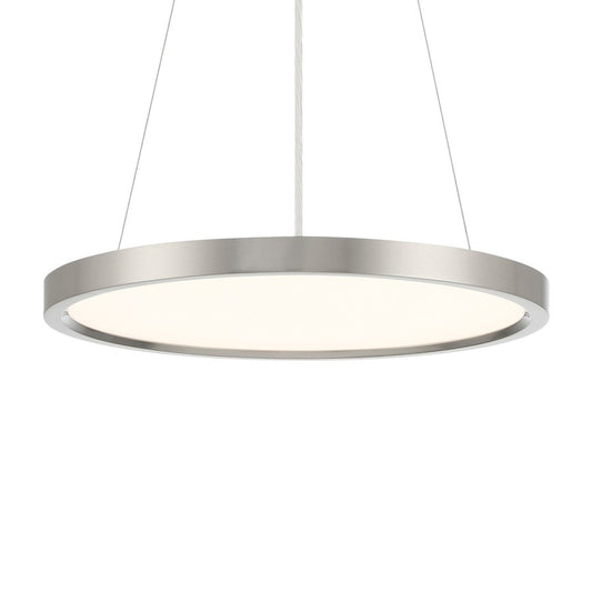 Minka Lavery 15in 1-Light LED Pendant | Brushed Nickel Aluminum and Acrylic | Kitchen Island & Dining Room | 15 x 1.5 in | Model 725-84-L
