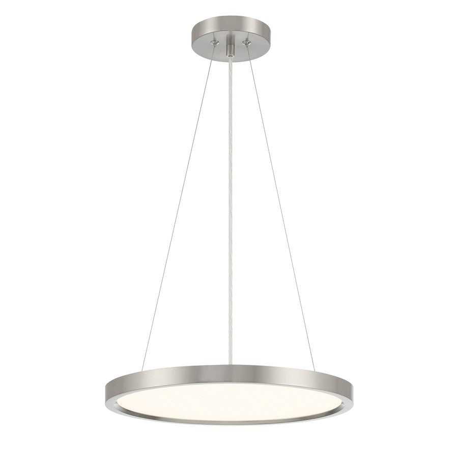 Minka Lavery 15in 1-Light LED Pendant | Brushed Nickel Aluminum and Acrylic | Kitchen Island & Dining Room | 15 x 1.5 in | Model 725-84-L