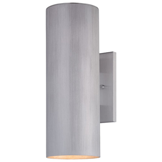 Minka Lavery Skyline 14in 2-Light Wall Sconce | Contemporary Brushed Stainless Steel and Clear Glass | Covered Patio & Entryway | Model 72502-A144-PL