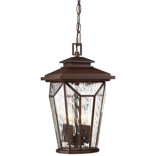 Minka Lavery Satomi 8in 4-Light Outdoor Pendant | Traditional Alder Bronze | Covered Porch & Entryway | 8 x 8 x 15 in | Model 72514-246