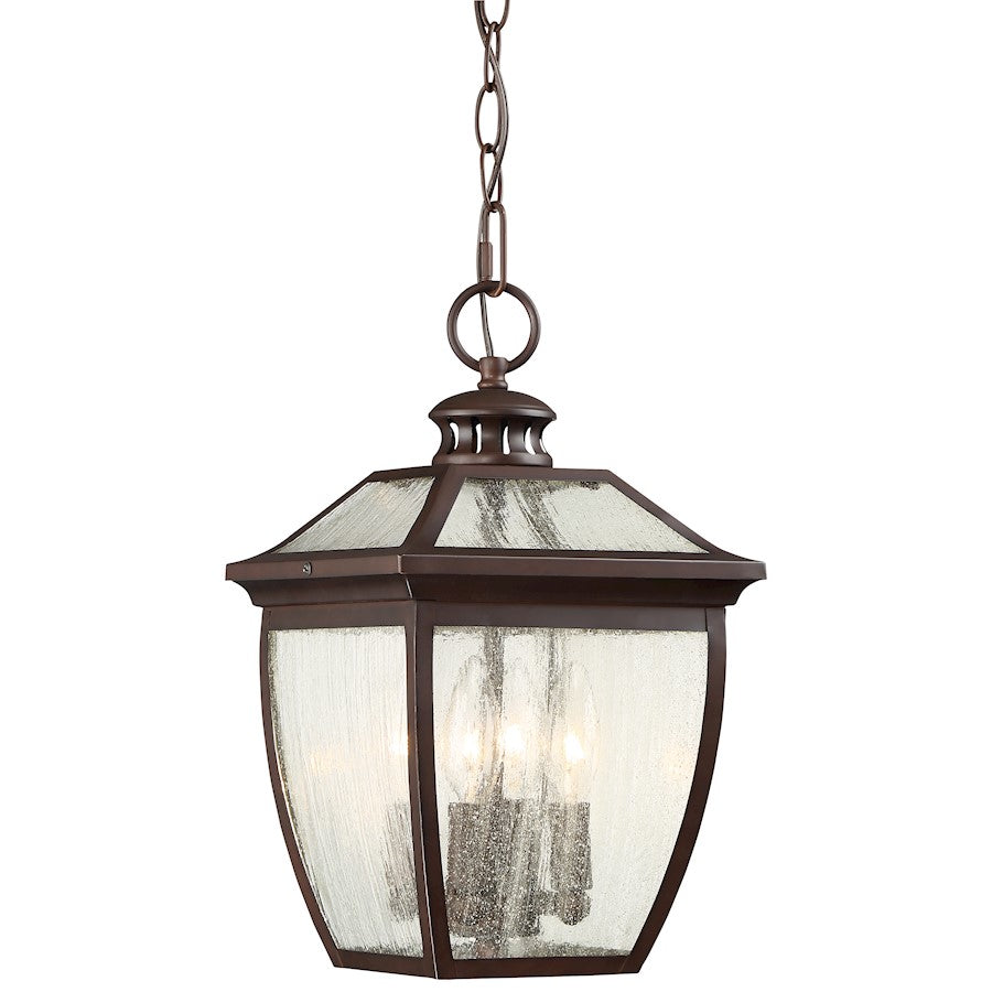 Minka Lavery Sunnybrook 8in 4-Light Outdoor Lantern Pendant | Traditional Alder Bronze | Covered Porch & Entryway | 8 x 8 x 15 in | Model 72524-246