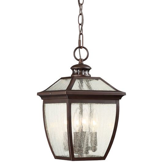 Minka Lavery Sunnybrook 8in 4-Light Outdoor Lantern Pendant | Traditional Alder Bronze | Covered Porch & Entryway | 8 x 8 x 15 in | Model 72524-246