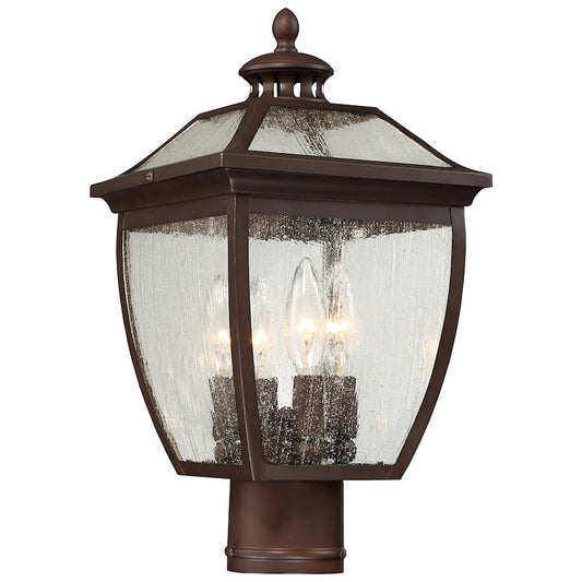 Minka Lavery Sunnybrook 16in 4-Light Outdoor Post Light | Traditional Alder Bronze | Entryway & Patio | 8.5 x 8.5 x 16.25 in | Model 72526-246