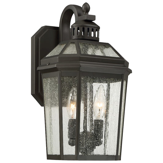 Minka Lavery Hawks Point 8in 2-Light Outdoor Wall Sconce | Traditional Oil Rubbed Bronze and Clear Glass | Covered Porches & | Model 72532-143