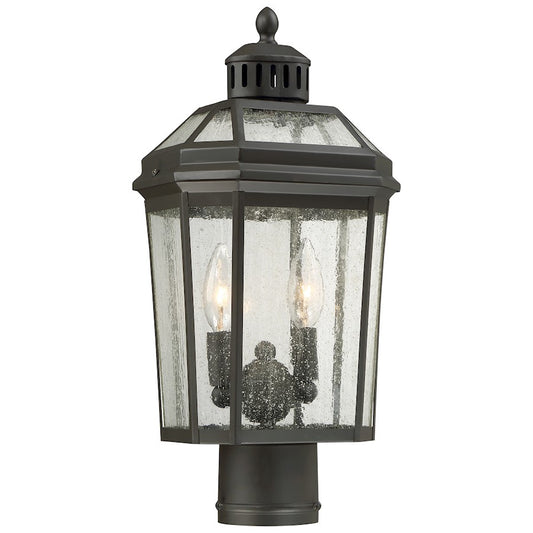 Minka Lavery Hawks Point 17in 2-Light Outdoor Post Light | Traditional Oil Rubbed Bronze | Entryway & Garden Path | Model 72536-143