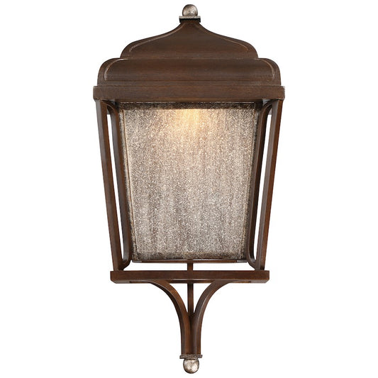 Minka Lavery Astrapia 19in 1-Light LED Wall Sconce | Traditional Dark Rubbed Sienna and Aged Silver | Entryway & Covered Patio | Model 72540-593-L
