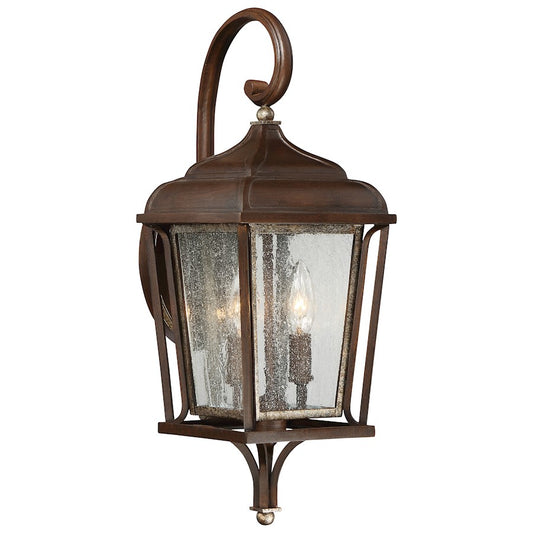 Minka Lavery Astrapia 20in 2-Light Wall Sconce | Traditional Dark Rubbed Sienna and Aged Silver with Clear Seeded Glass | Covered | Model 72541-593