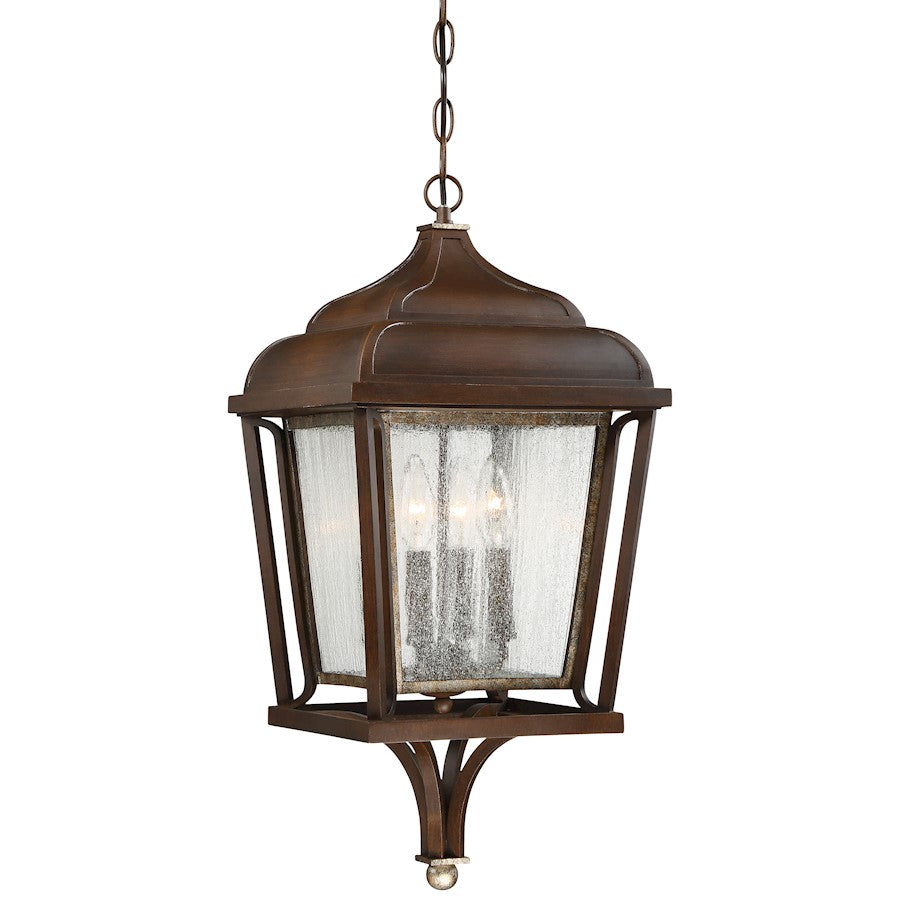 Minka Lavery Astrapia 24in 4-Light Chain Hung Lantern | Traditional Dark Rubbed Sienna and Aged Silver | Covered Patio & Entryway | Model 72544-593