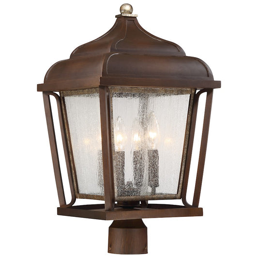 Minka Lavery Astrapia 21in 4-Light Post Mount Light | Traditional Dark Rubbed Sienna and Aged Silver | Entryway & Garden Path | Model 72546-593