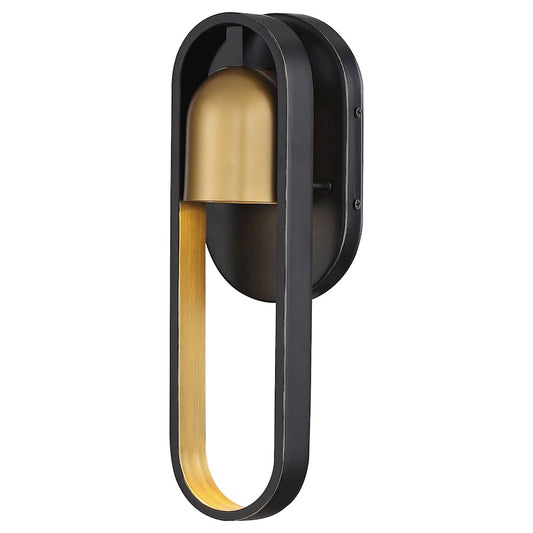Minka Lavery Rocketa 13in 1-Light LED Outdoor Wall Sconce | Contemporary Burnt Bronze with Copper Accents | Entryway & Covered | Model 72641-545-L