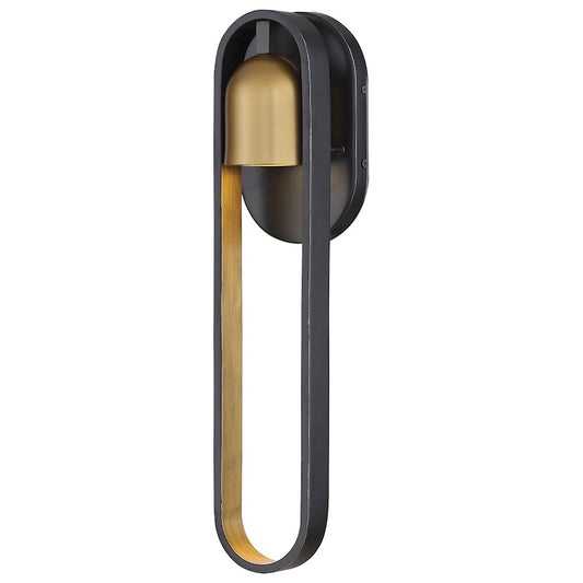 Minka Lavery Rocketa 18in 1-Light LED Outdoor Wall Sconce | Contemporary Burnt Bronze with Copper Accents | Covered Patio & | Model 72642-545-L