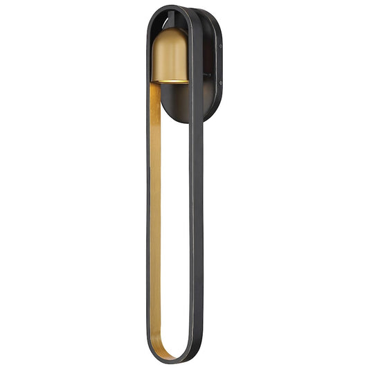 Minka Lavery Rocketa 23in 1-Light LED Outdoor Wall Sconce | Contemporary Burnt Bronze with Copper Accents | Entryway & Covered | Model 72643-545-L