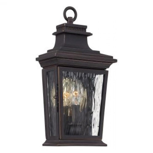 Minka Lavery Vista Montaire 1-Light Outdoor Wall Sconce | Traditional Oil Rubbed Bronze & Gold Highlights | Entryway & Wet | Model 73001-143C