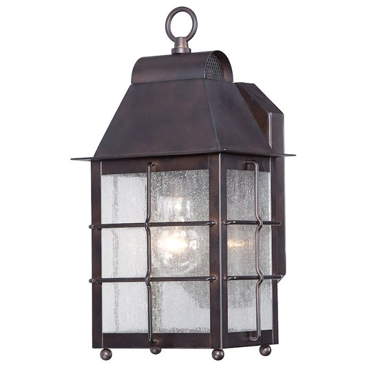 Minka Lavery Willow Pointe 1-Light Wall Sconce | Traditional Chelsea Bronze & Clear Seeded Glass | Entryway & Hallway | Model 73091-189