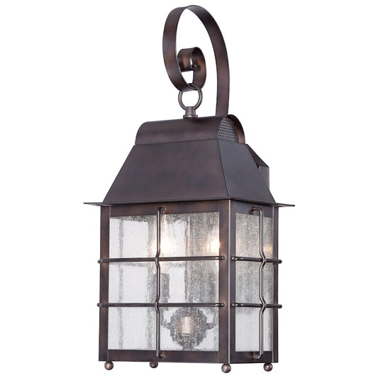 Minka Lavery Willow Pointe 2-Light Wall Sconce | Traditional Chelsea Bronze and Clear Seeded Glass | Covered Patio & Entryway | Model 73092-189