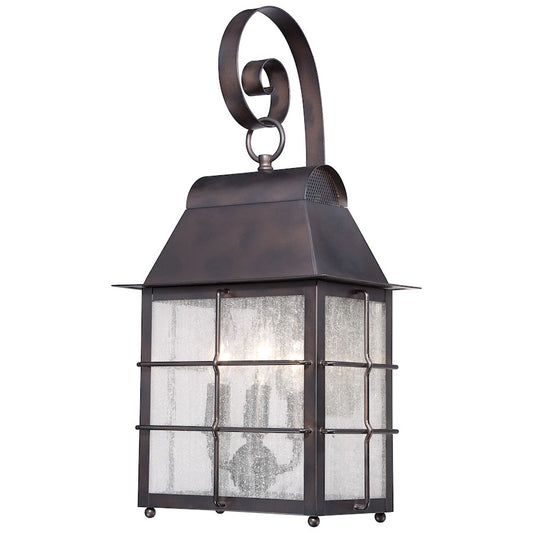 Minka Lavery Willow Pointe 4-Light Wall Sconce | Traditional Chelsea Bronze and Clear Seeded Glass | Covered Outdoor & Entryway | Model 73093-189