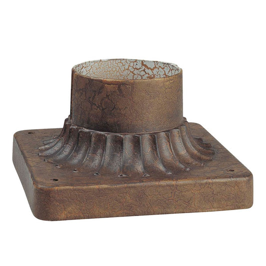 Minka Lavery The Great Outdoors Pier Mount 6in 1-Light Outdoor Pier Mount | Traditional Prussian Gold | Covered Patio & Entryway | Model 7930-407