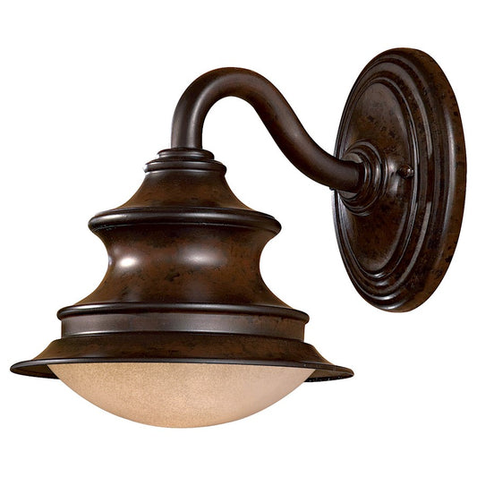 Minka Lavery Vanira Place Small 1-Light Wall Sconce | Traditional Windsor Rust Metal | Covered Patio & Entryway Accent | Model 8121-A188-PL