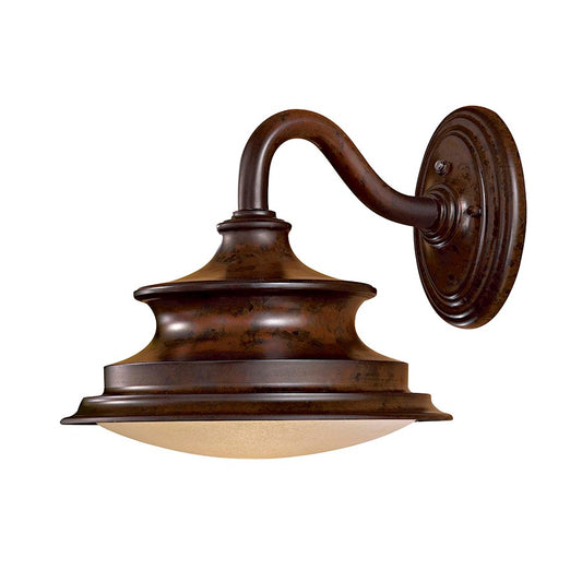 Minka Lavery Vanira Place 1-Light Wall Sconce | Traditional Windsor Rust Aluminum | Outdoor Entryway & Patio | 12 x 15 x 12 in | Model 8122-A188-PL