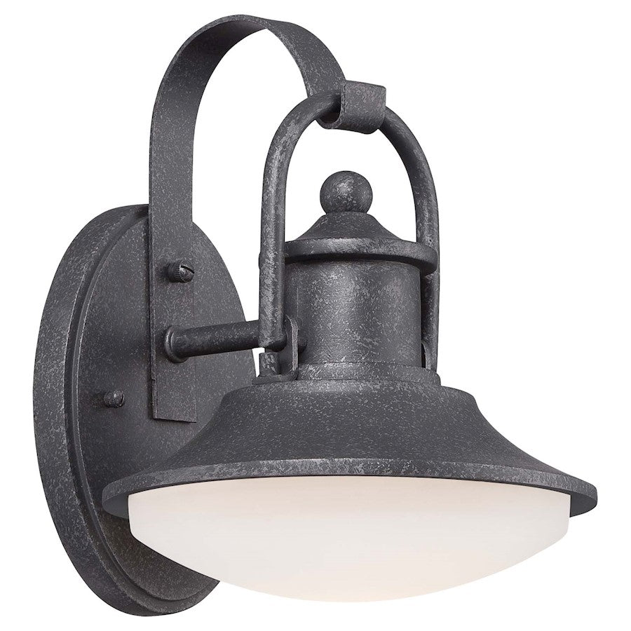 Minka Lavery Crest Ridge 8in LED Wall Sconce | Traditional Forged Silver Outdoor Light | Entryway & Porch | 8 x 8 x 10 in | Model 8131-173-L