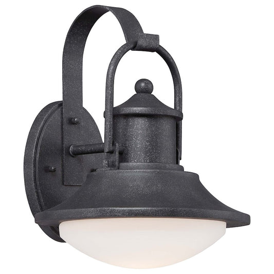 Minka Lavery Crest Ridge 11in LED Wall Sconce | Traditional Forged Silver Outdoor Light | Entryway & Porch | 11 x 10 x 13 in | Model 8132-173-L